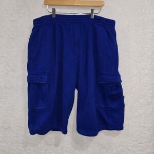 Godbody Jogger Cargo Shorts Men's XL Blue Elastic Waist Drawstring Pockets
